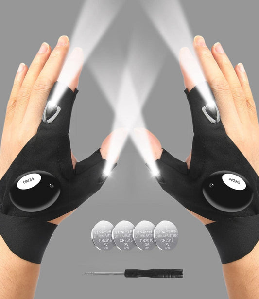 LED Glove Flashlights - Ideal Gifts for Dads, Husbands, and Sons! Perfect for Camping, Fishing, and DIY Projects!