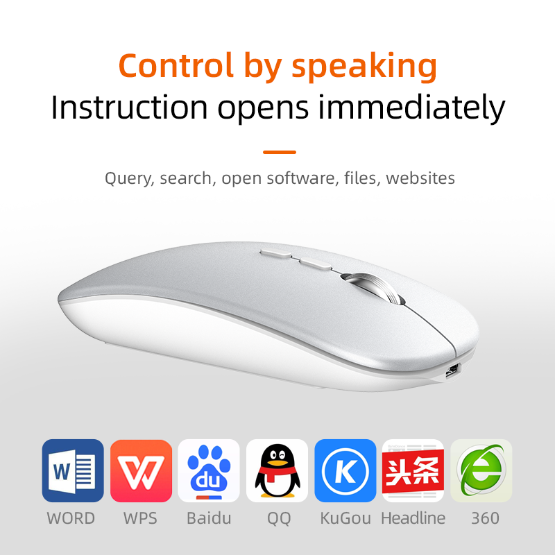 AI Intelligent Voice Typing Mouse - Silent Wireless 2.4G USB Office Mouse with Smart AI Voice Control
