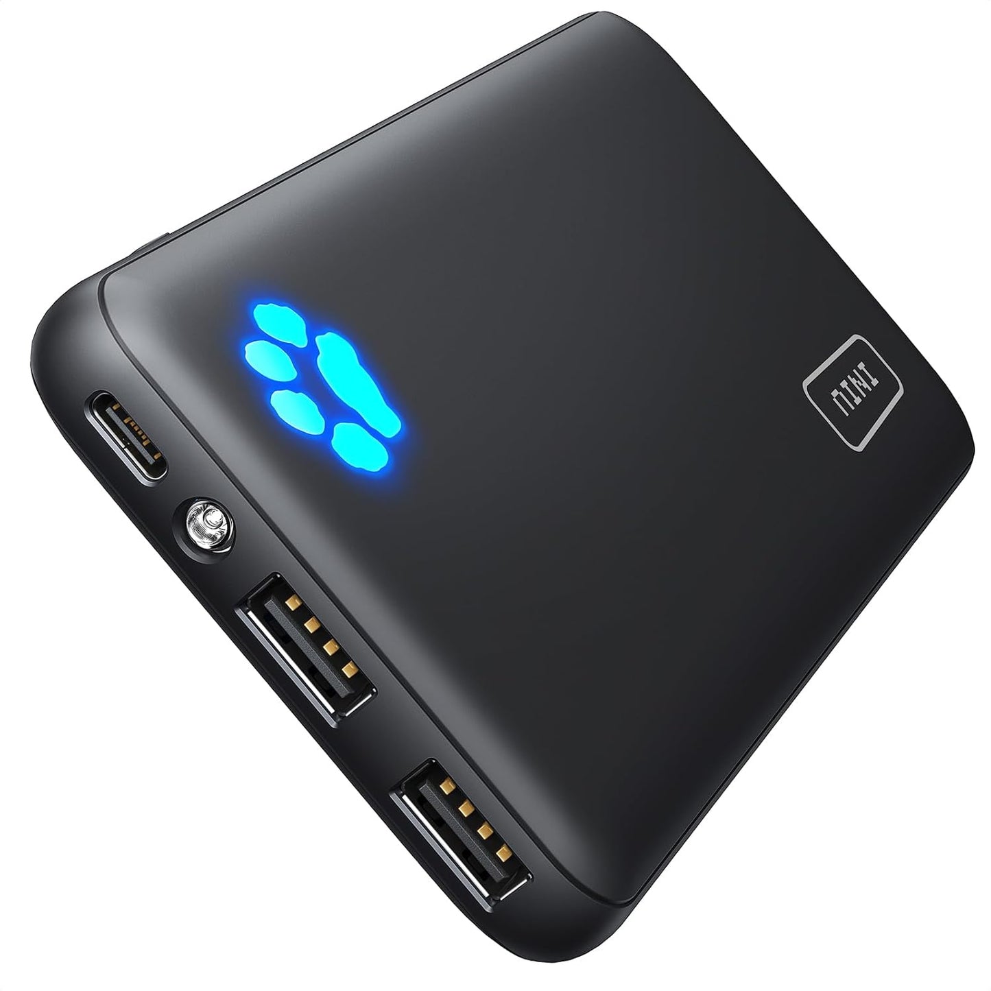 10000mAh Slim USB-C Power Bank with Fast Charging & Flashlight