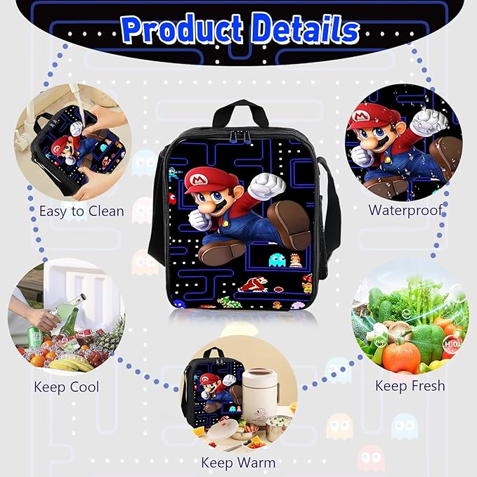 Kids Backpack Set with Lunch Bag & Pencil Case – Cartoon Toddler School Bag