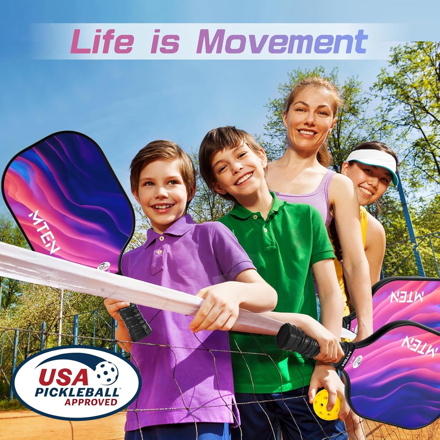 USAPA Approved Fiberglass Complete Pickleball Paddle Set – Lightweight, Durable Rackets for Men & Women