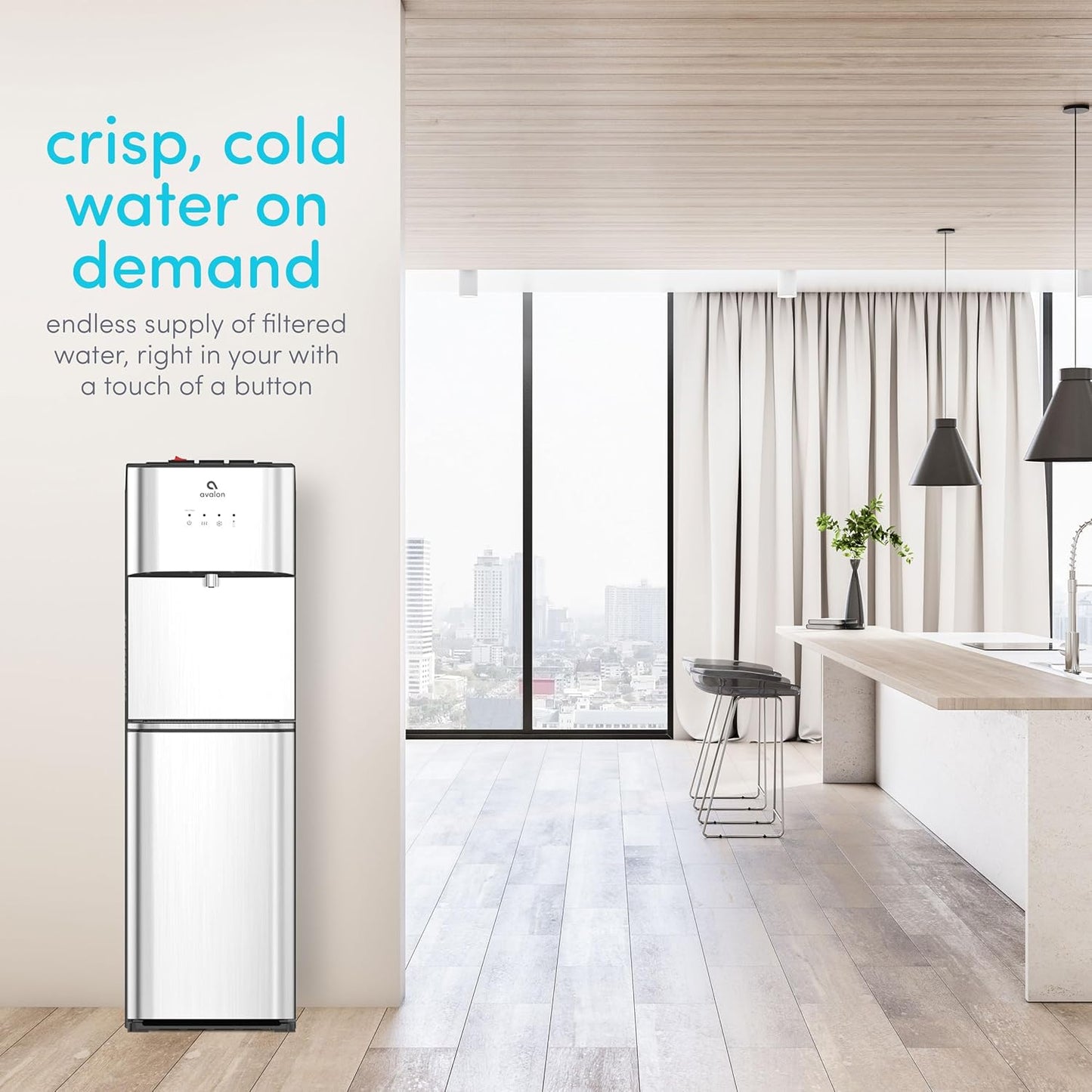 Avalon Self Cleaning Bottleless Water Cooler Water Dispenser, 3 Temperature, NSF/UL/Energy Star Approved, Stainless Steel