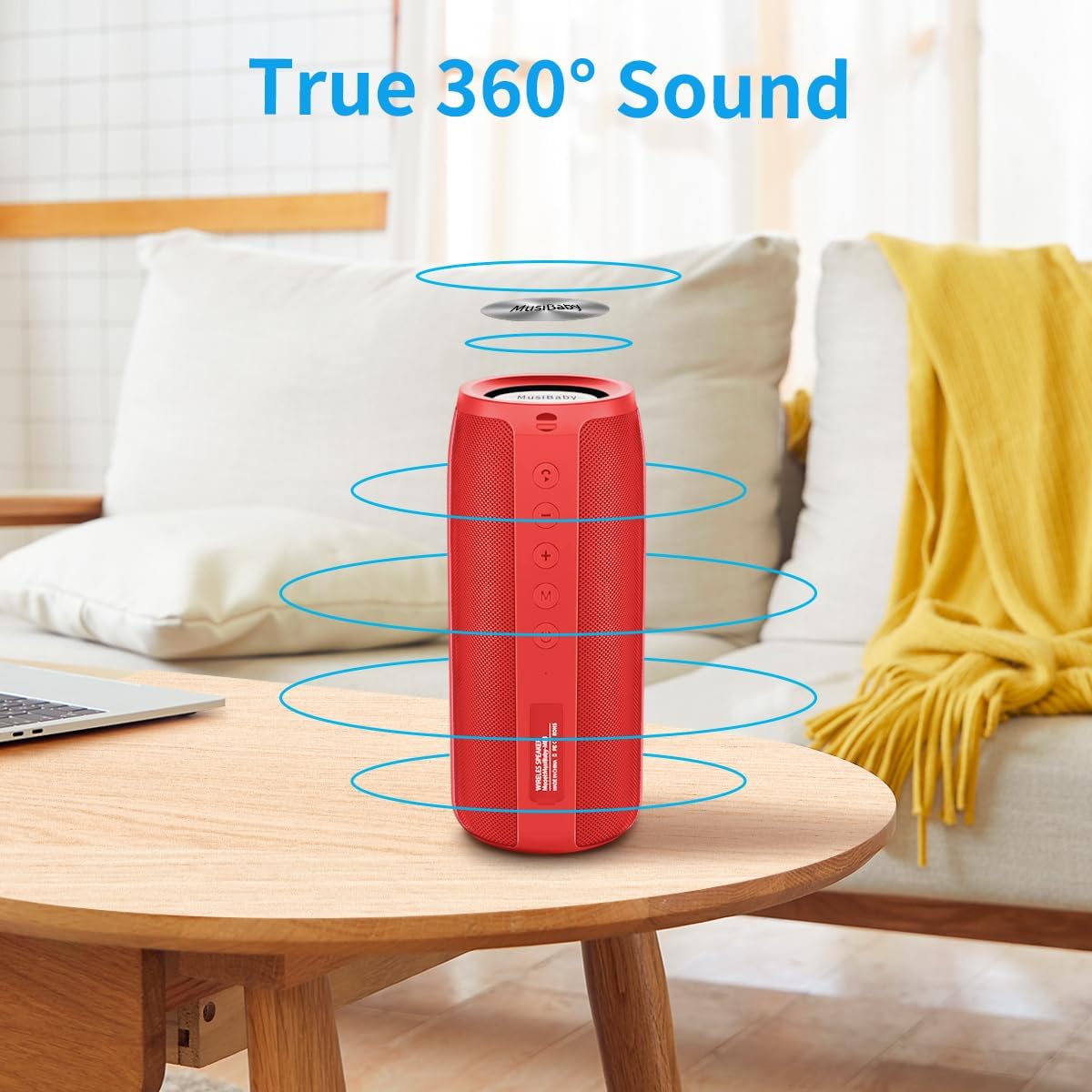 Bluetooth Version 5.0 Portable Booming Bass, 30H Playtime Waterproof Speaker