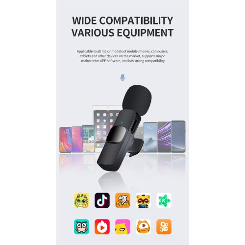 ULTREND Plug-Play Auto-syncs Wireless lapel Lavalier Microphone 2 in-1 Receiver (Lightning / USB C)