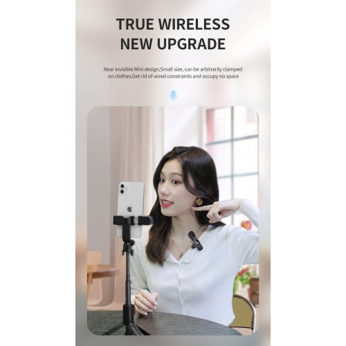ULTREND Plug-Play Auto-syncs Wireless lapel Lavalier Microphone 2 in-1 Receiver (Lightning / USB C)