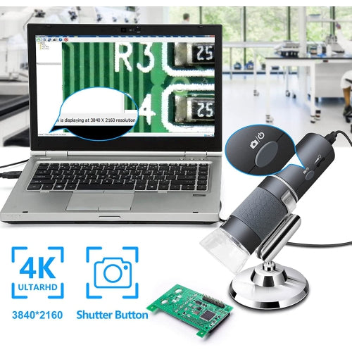 4K WIFI Microscope, 50 to 1000X USB Digital Microscope with Wireless Super HD Endoscope Camera Compatible with All Smartphones.