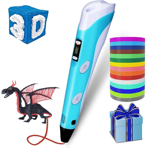 3D Pen for Kids, Upgraded Printing and Drawing Creative Pen, with 12 Colors PLA Filament Refills and Charger