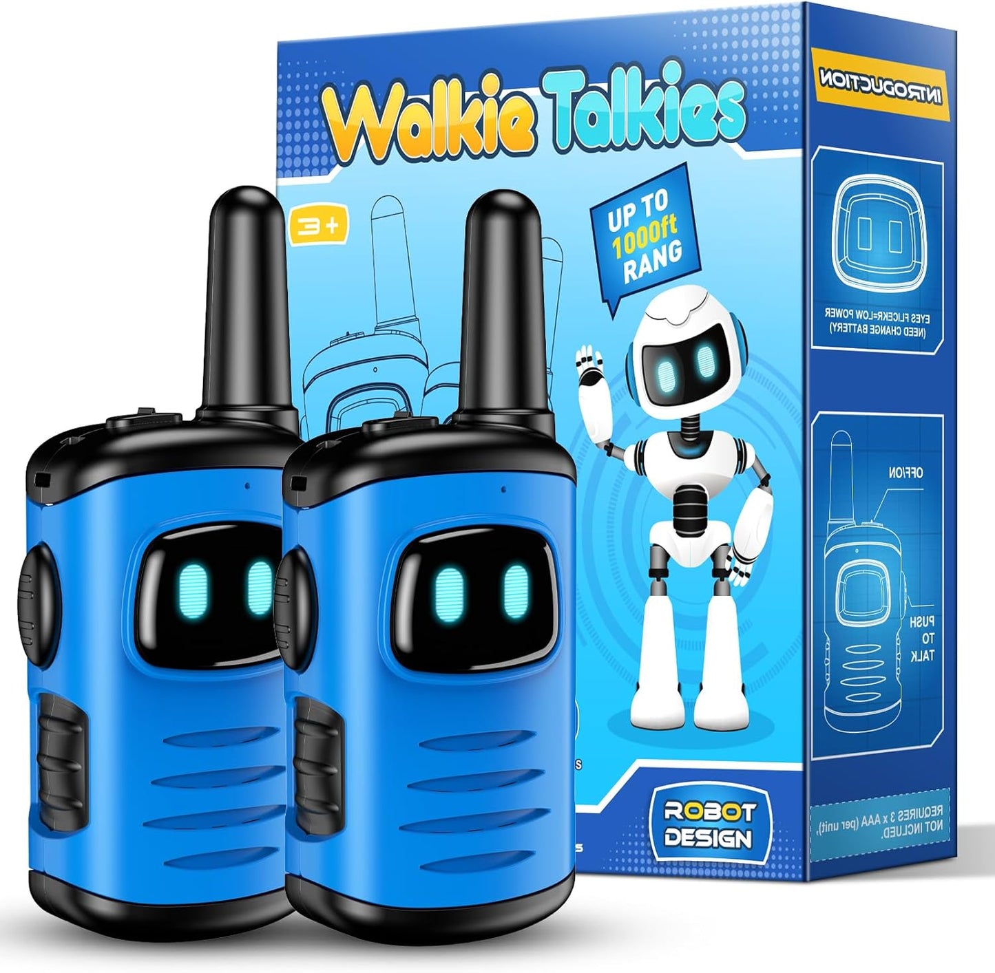 Kids Walkie Talkies – Outdoor Adventure Toy for Boys 3-6, Ideal for Hiking, Camping & Holiday Gifts (Blue)