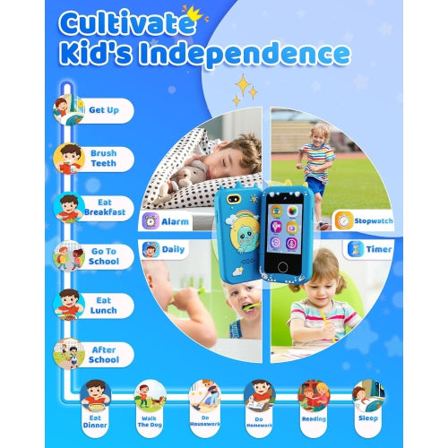Kids Smart Phone Toy for Boys 3-8 Years Old. Dinosaur birthday gifts, Educational games, Dual cameras, MP3 Music Player, and touchscreen pretend play. Toddler Birthday Gifts