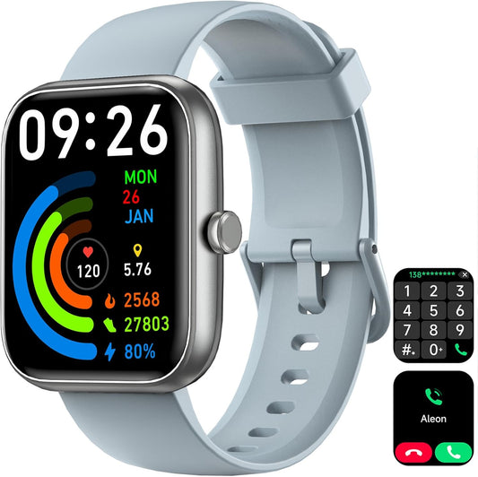 1.8" Smart Watch for Men & Women with Bluetooth Call, DIY Dial, Heart Rate, Sleep & Blood Oxygen Monitor, 100+ Sports Modes, IP68 Waterproof, Alexa Built-in for Android & iPhone