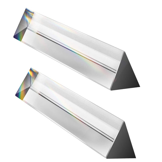 2-Pack 6" Optical Glass Triangular Prism – Premium Crystal for Photography, Science Experiments & Teaching (150mm) - Lot de 2 Prismes Optiques en Verre 6" – Photo & Science