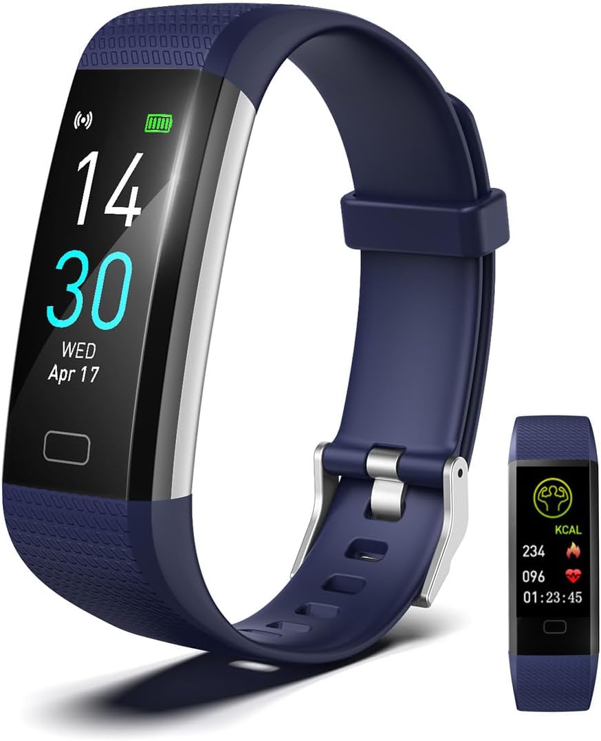 Fitness Tracker Watch with Heart Rate & Sleep Monitor, Step Counter, Calorie Tracker & Multi-Sport Modes for Android & iOS (BLUE)