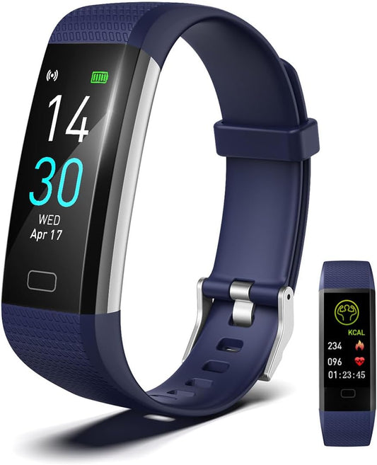 Fitness Tracker Watch with Heart Rate & Sleep Monitor, Step Counter, Calorie Tracker & Multi-Sport Modes for Android & iOS (BLUE)