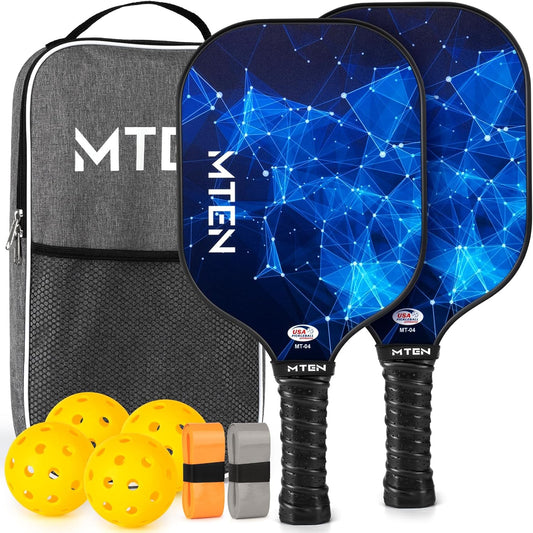 USAPA Approved Fiberglass Complete Pickleball Paddle Set – Lightweight, Durable Rackets for Men & Women
