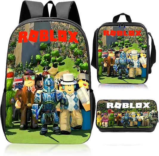 Kids Backpack Set with Lunch Bag & Pencil Case – Cartoon Toddler School Bag