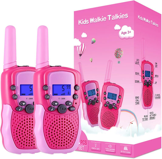 22-Channel 2-Way Walkie Talkies for Kids – Backlit LCD Flashlight, 3-Mile Range, Outdoor Adventure Radios for Girls & Boys (Ages 3-12)