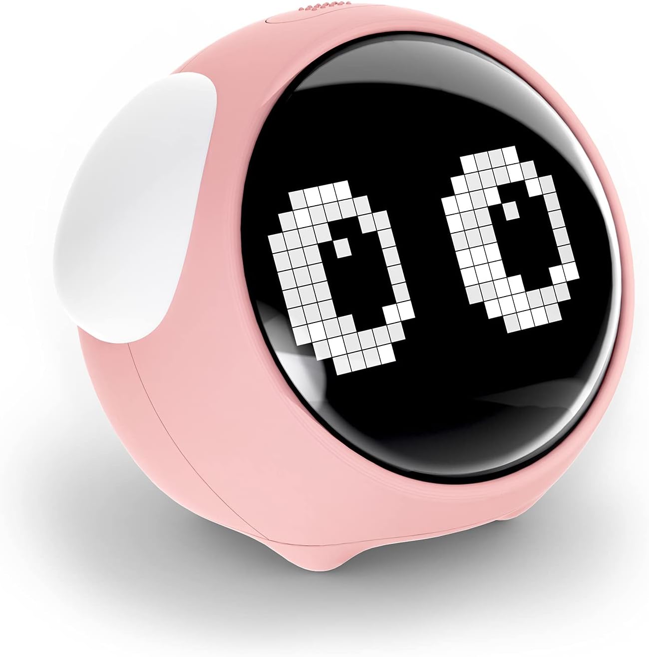 Kids Emoji Alarm Clock with Dual Alarms, Adjustable Brightness Night Light, Voice-Activated, Temperature Detection - Perfect Wake-Up Clock and Christmas Gift for Kids (Pink).