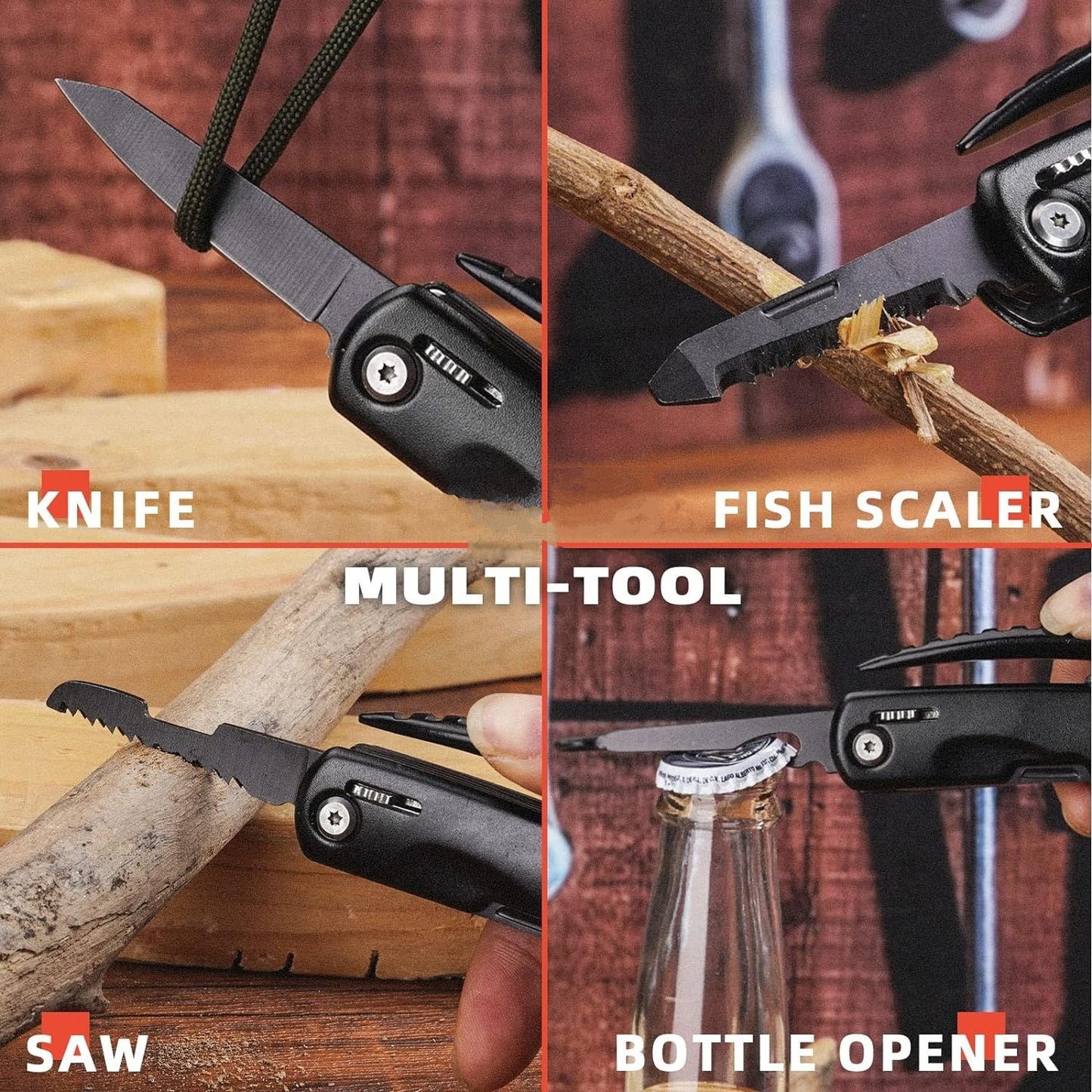 All-in-One Tools: 12-in-1 Mini Hammer Multitool - Father's Day Gifts from Kids - Cool Gadgets & Birthday Presents for Dad