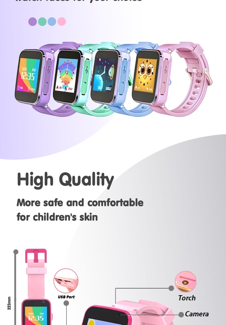 Ultrend Giggles Kids Smart Watch - MP3 Playback, Touch Screen, Built-in Flash, Fun Games (Blue)