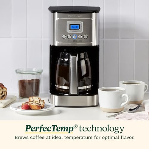 Cuisinart 14-Cup Programmable Coffee Maker with PerfecTemp Glass Carafe, 1-4 Cup Setting, Brew Strength Control and Brew Pause, Stainless Steel (DCC-3200C)