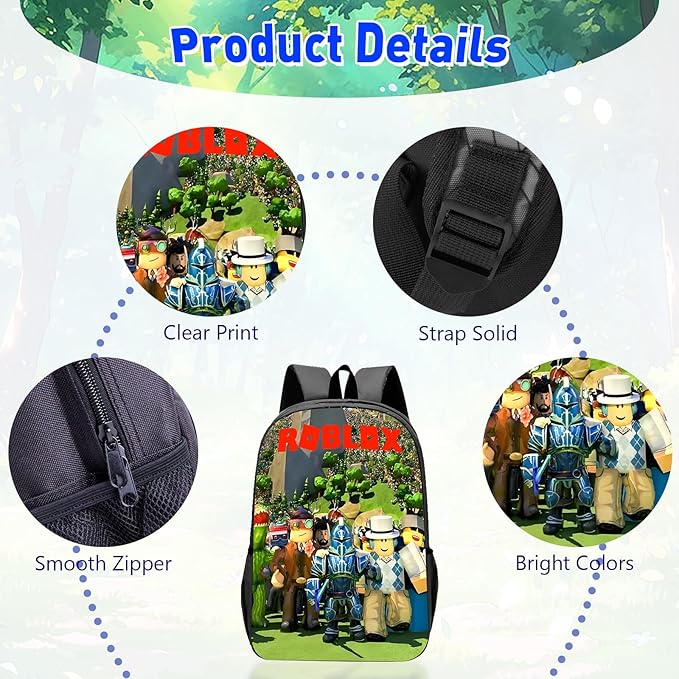 Kids Backpack Set with Lunch Bag & Pencil Case – Cartoon Toddler School Bag