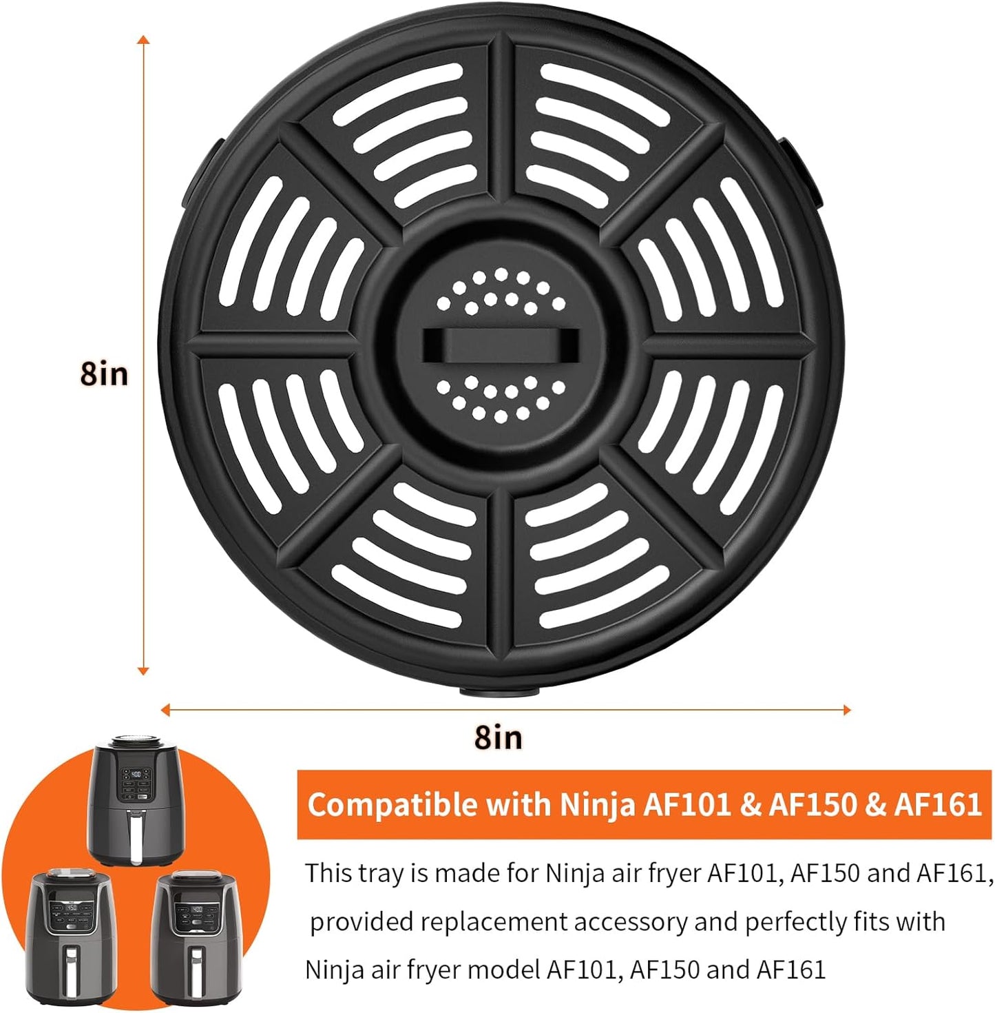 Air Fryer Replacement Basket & Tray for Ninja AF101, 4Qt