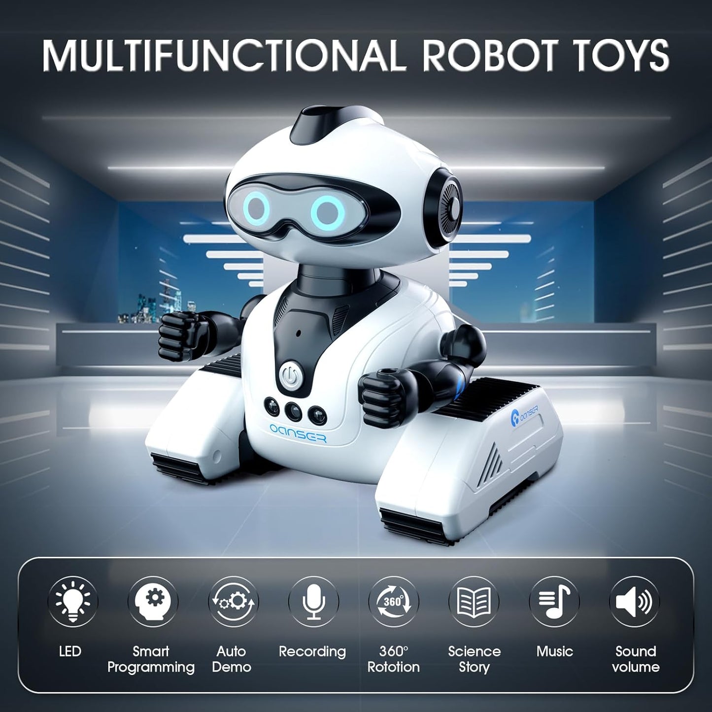Remote Control Robot Toy for Kids, 2.4GHz with Music & LED Eyes, RC Toy for Boys/Girls, Perfect for 3-12 Year Olds, Christmas, Birthday & Festival Gift