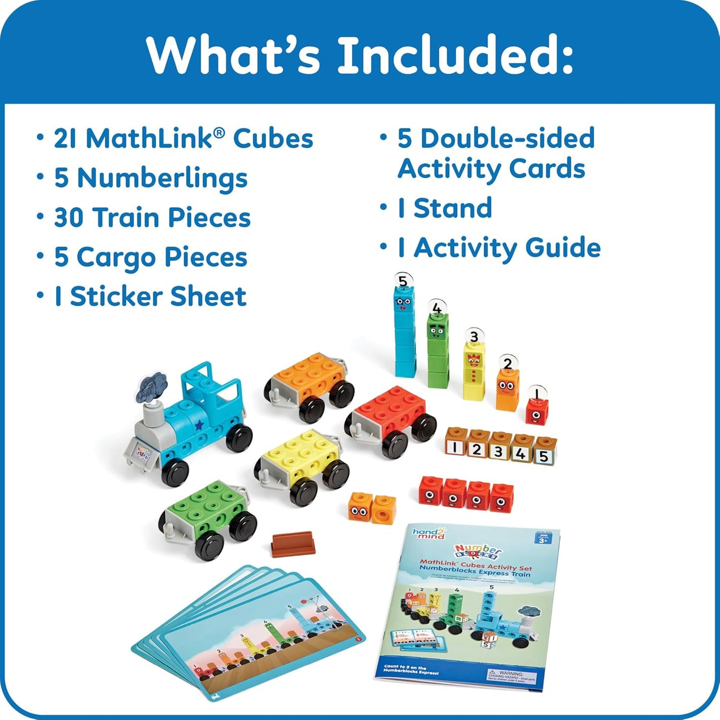 Number blocks Express Train Math Link Cubes Activity Set – The Perfect Christmas Gift for Your Little One! Fun & Educational Toy for Creative Counting and Building