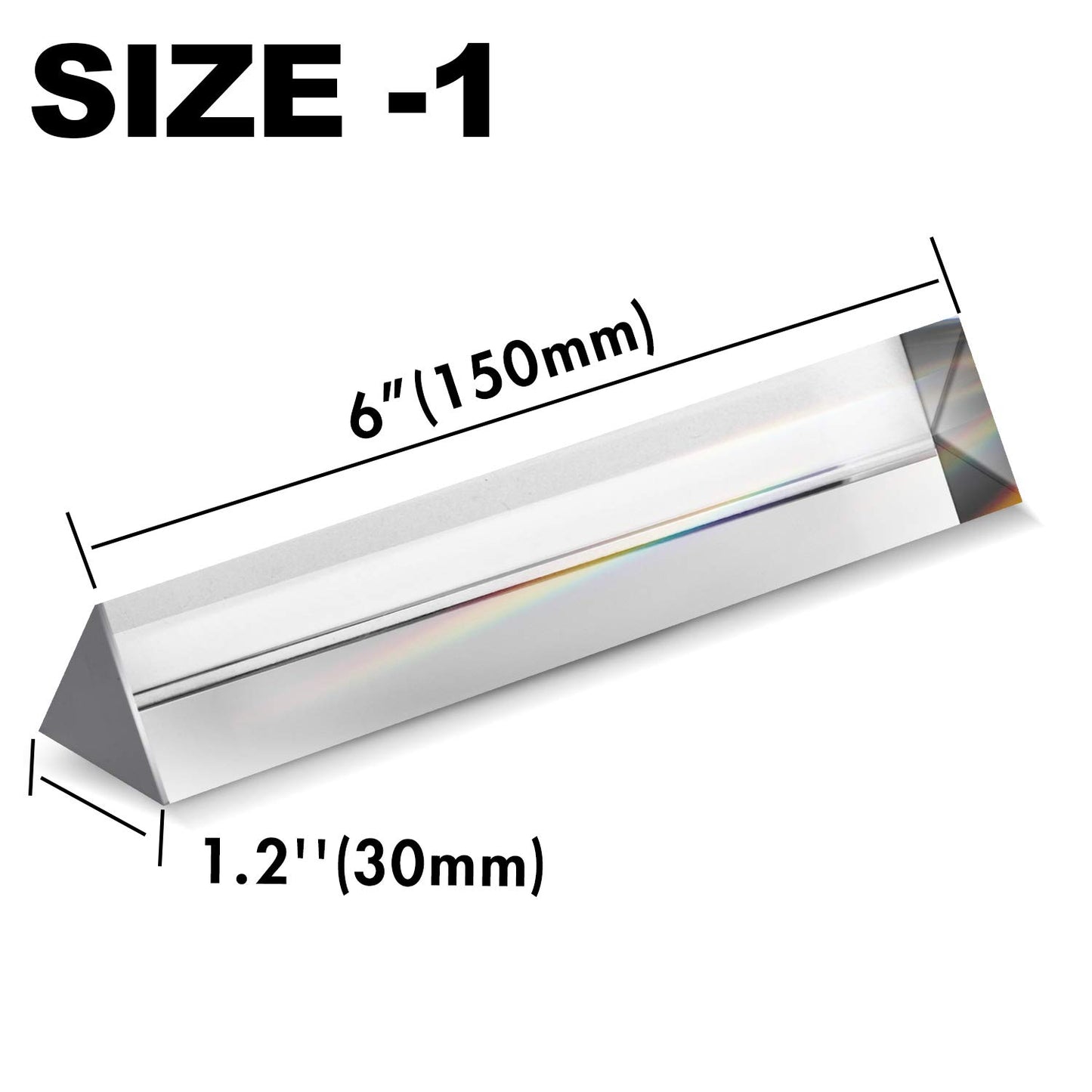 2-Pack 6" Optical Glass Triangular Prism – Premium Crystal for Photography, Light Refraction, Science Experiments & Teaching (150mm)