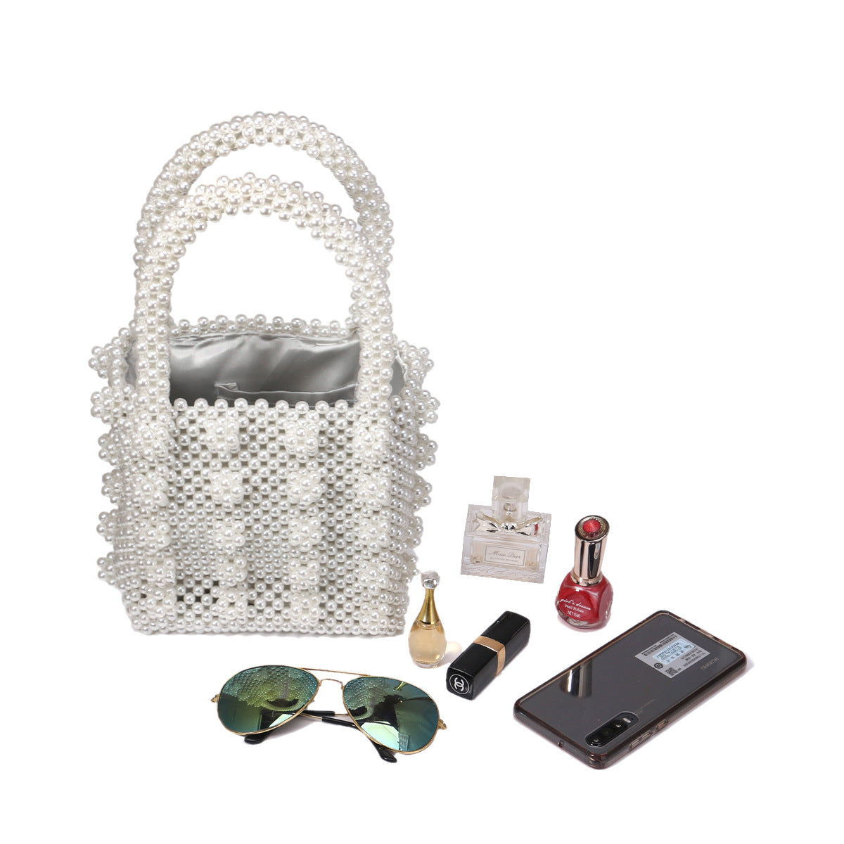 Pearl Tote Bag Ladies Ins Net Red Niche Bag Beaded Bag Fashion Pearl Bag