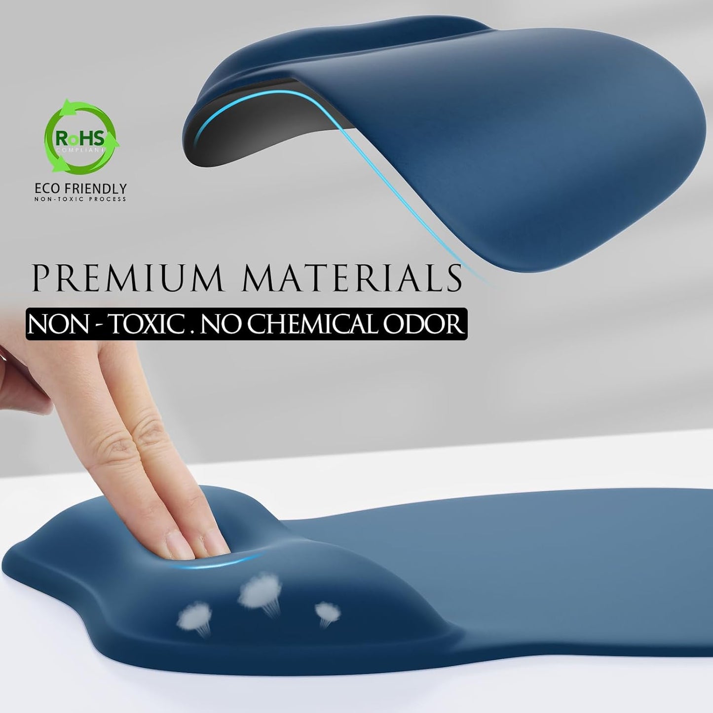 Ergonomic Gel Mouse Pad with Wrist Rest – Non-Slip Base, Smooth Lycra Surface (9.4" x 8.1")
