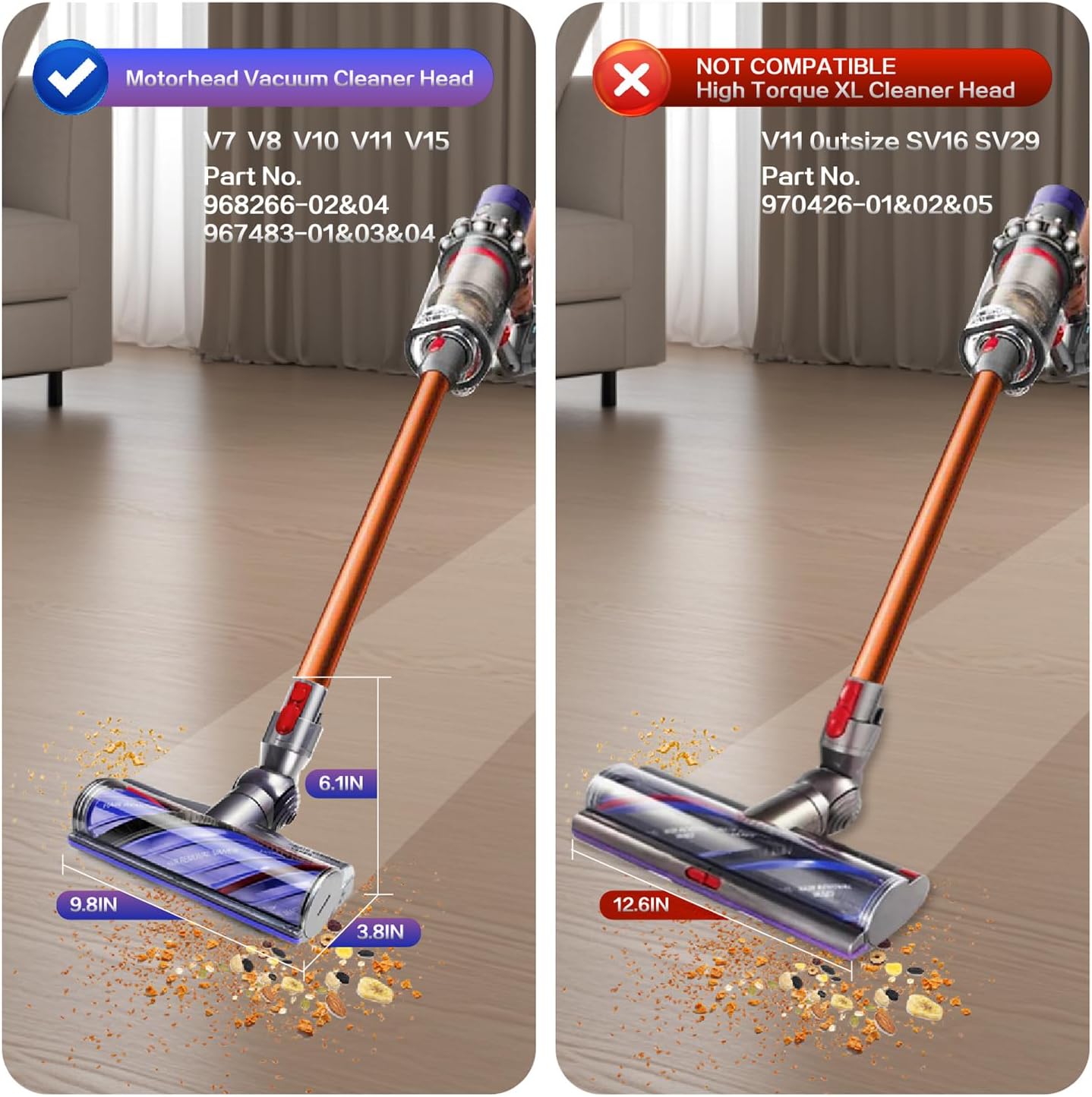 Anti-Tangle Vacuum Head Replacement for Dyson V7 V8 V10 V11 V15