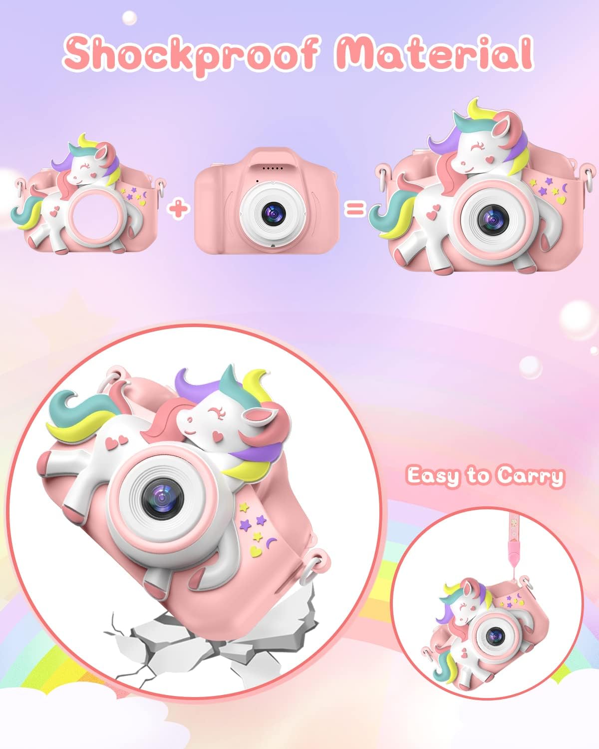 Kids Selfie Camera 20.0MP HD 1080P Dual Digital Toy Camera with IPS Screen & 32GB SD Card, Ideal for 3-8 Year Old Boys & Girls, Perfect Christmas/Birthday Gift