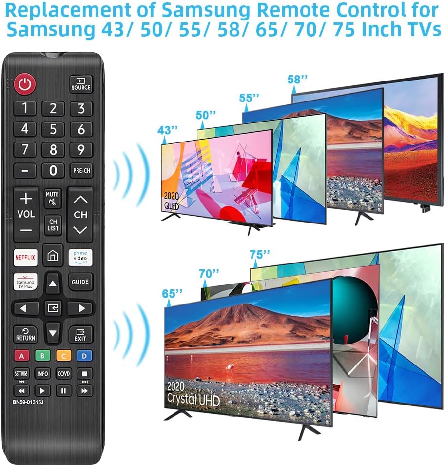 Samsung Smart TV Replacement Remote with Apps BN59-01315J