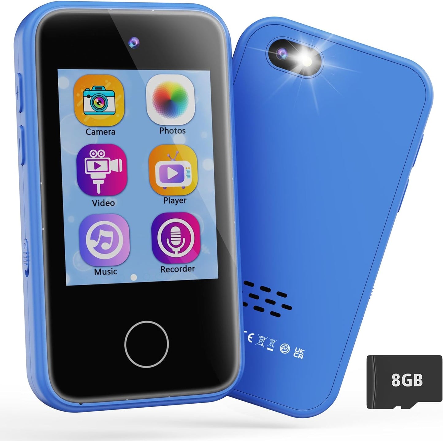 Kids Smart Phone Toy for Boys 3-8 Years Old - Educational games, Dual cameras, MP3 Music Player, and touchscreen pretend play. Spark imagination and early learning toy - Blue