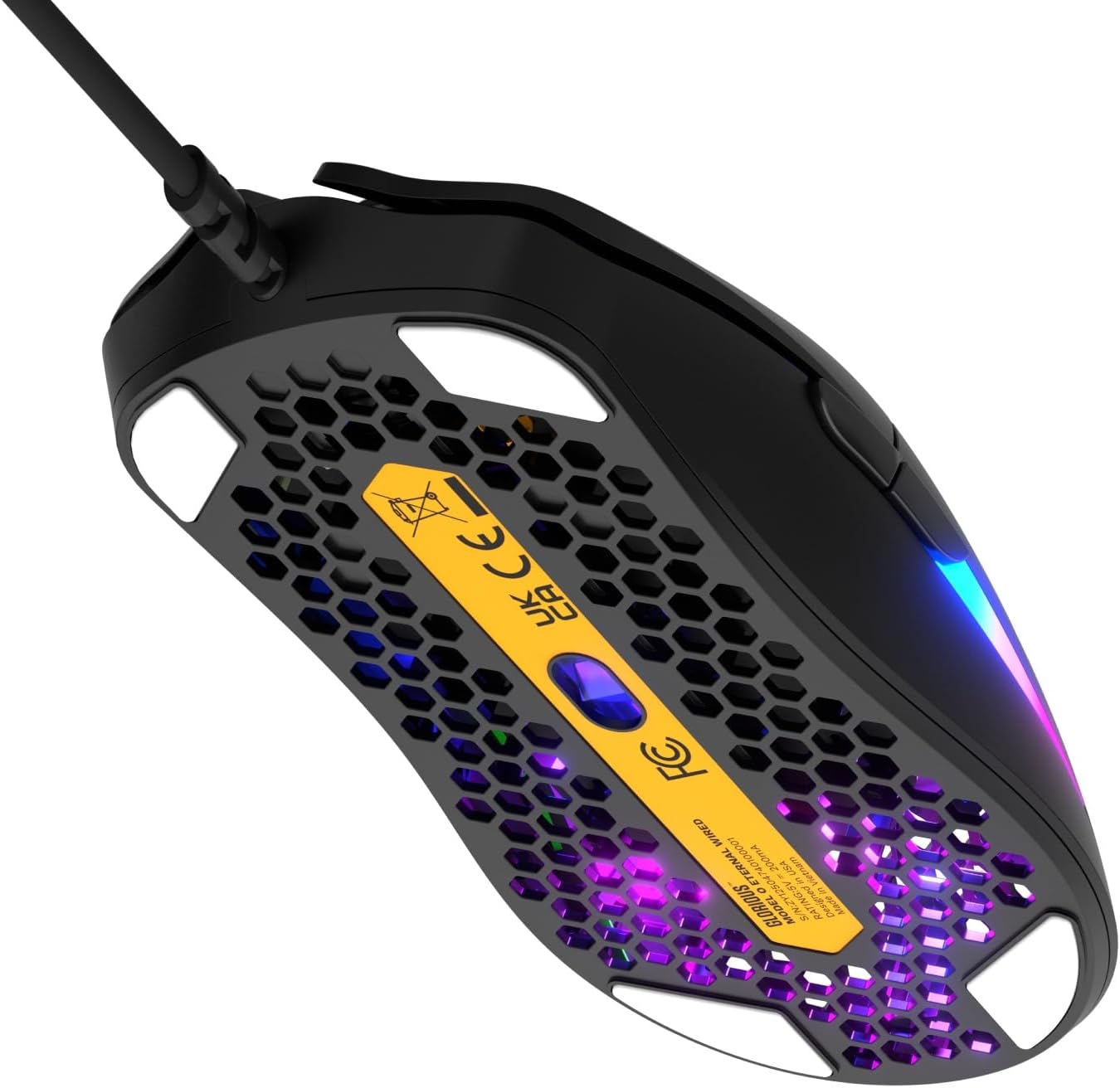 Glorious Model O Eternal Ultralight RGB Gaming Mouse - Wired - 55g Lightweight - Customizable RGB Lighting - 6 Programmable Buttons - Symmetrical Design - 12K DPI Optical Sensor - PC/Mac - Black