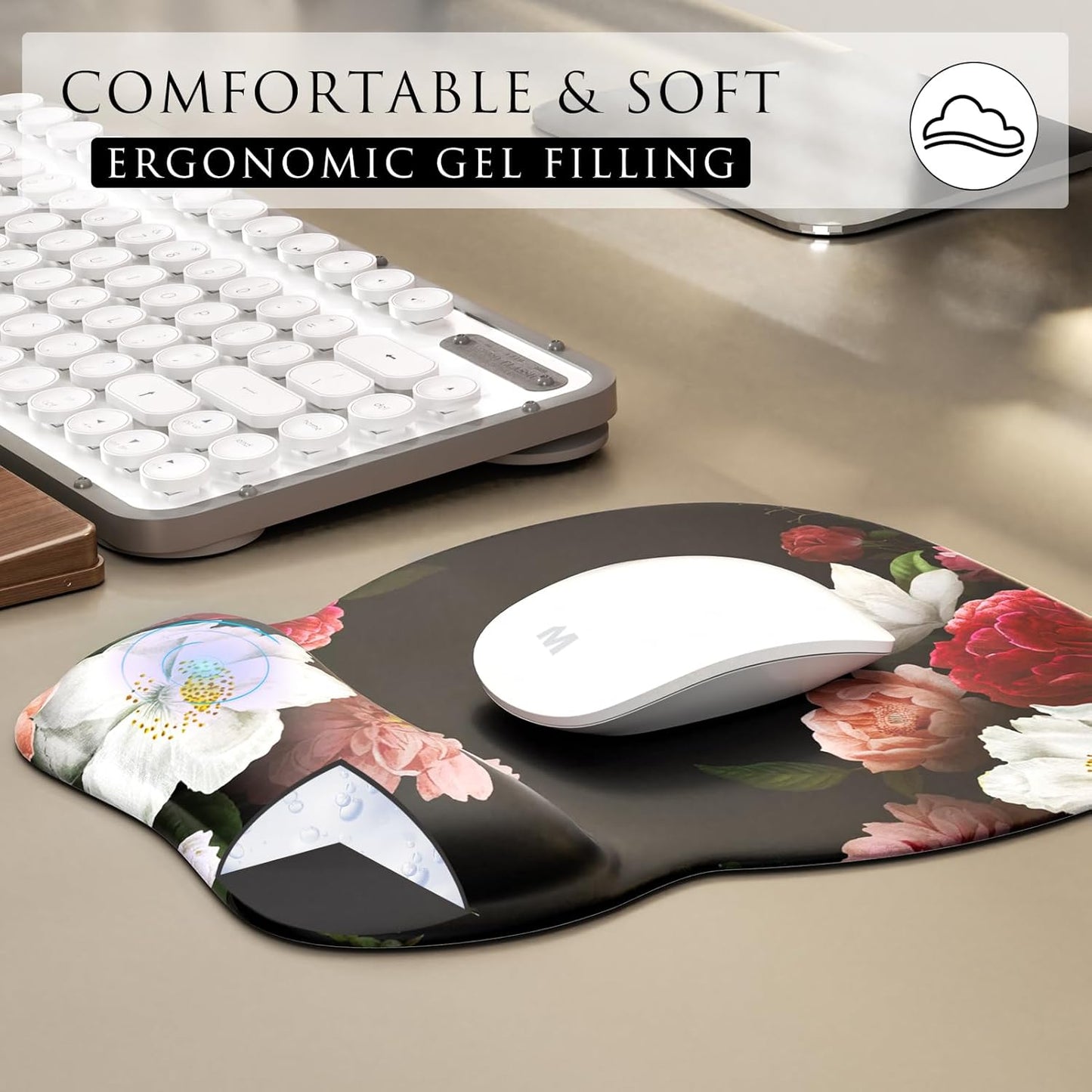 Ergonomic Gel Mouse Pad with Wrist Rest – Non-Slip Base, Smooth Lycra Surface (9.4" x 8.1")