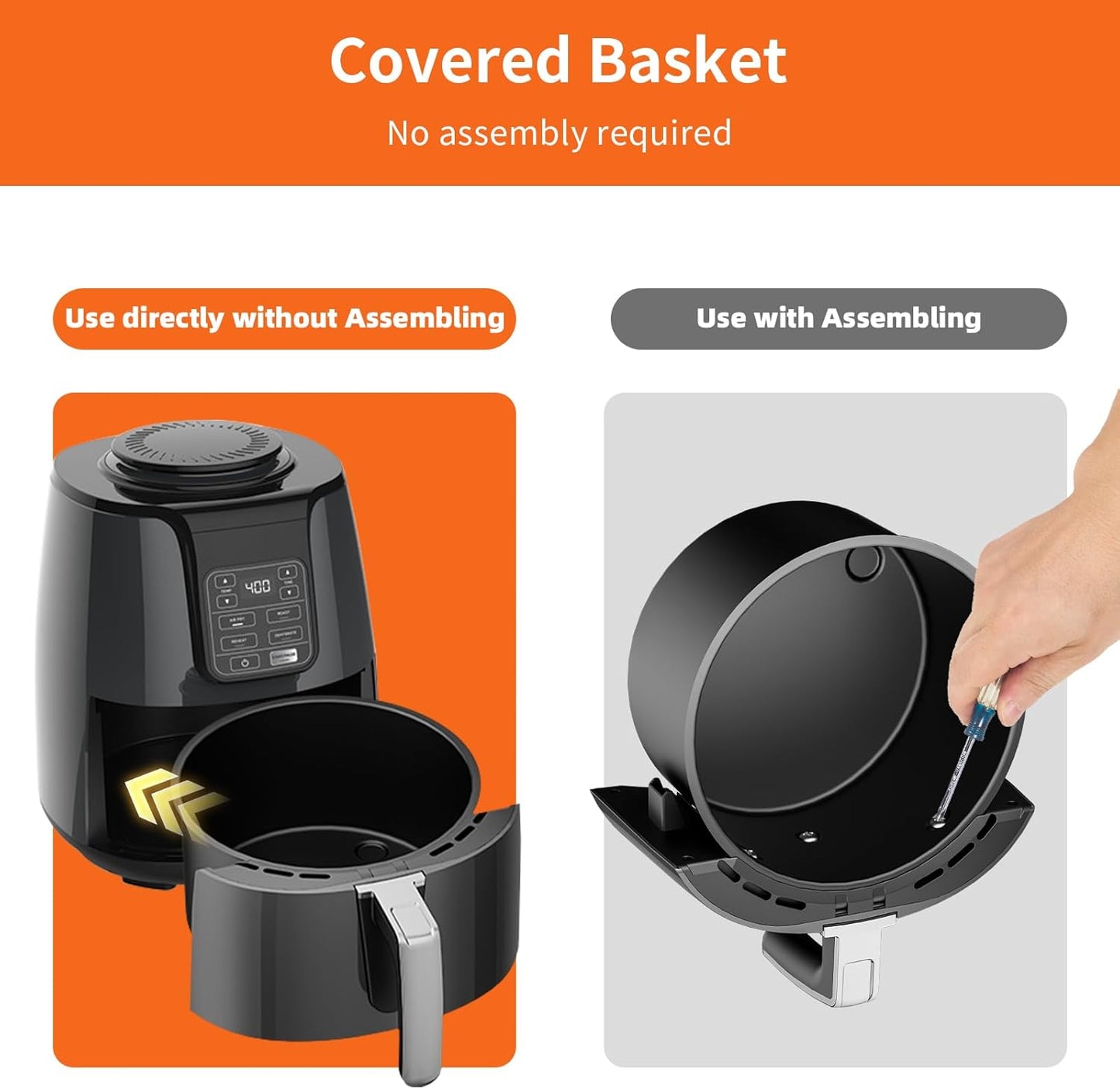 Air Fryer Replacement Basket & Tray for Ninja AF101, 4Qt