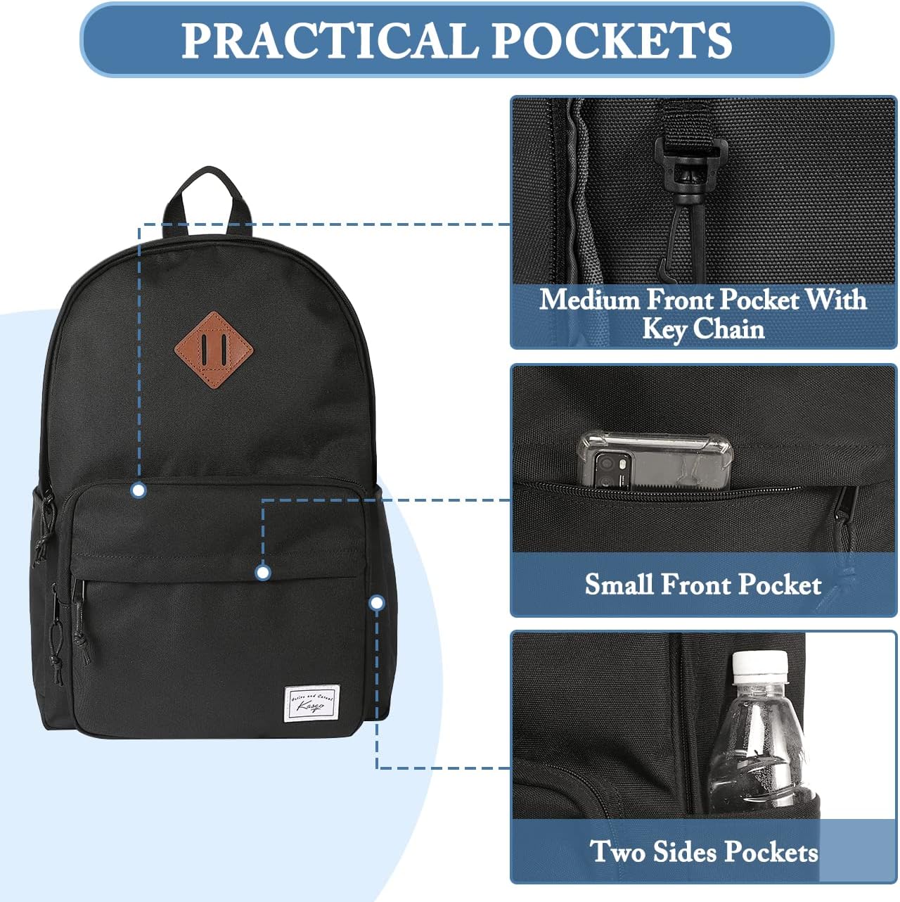 BlackTrail 15.6" Water-Resistant School Backpack with Laptop Compartment