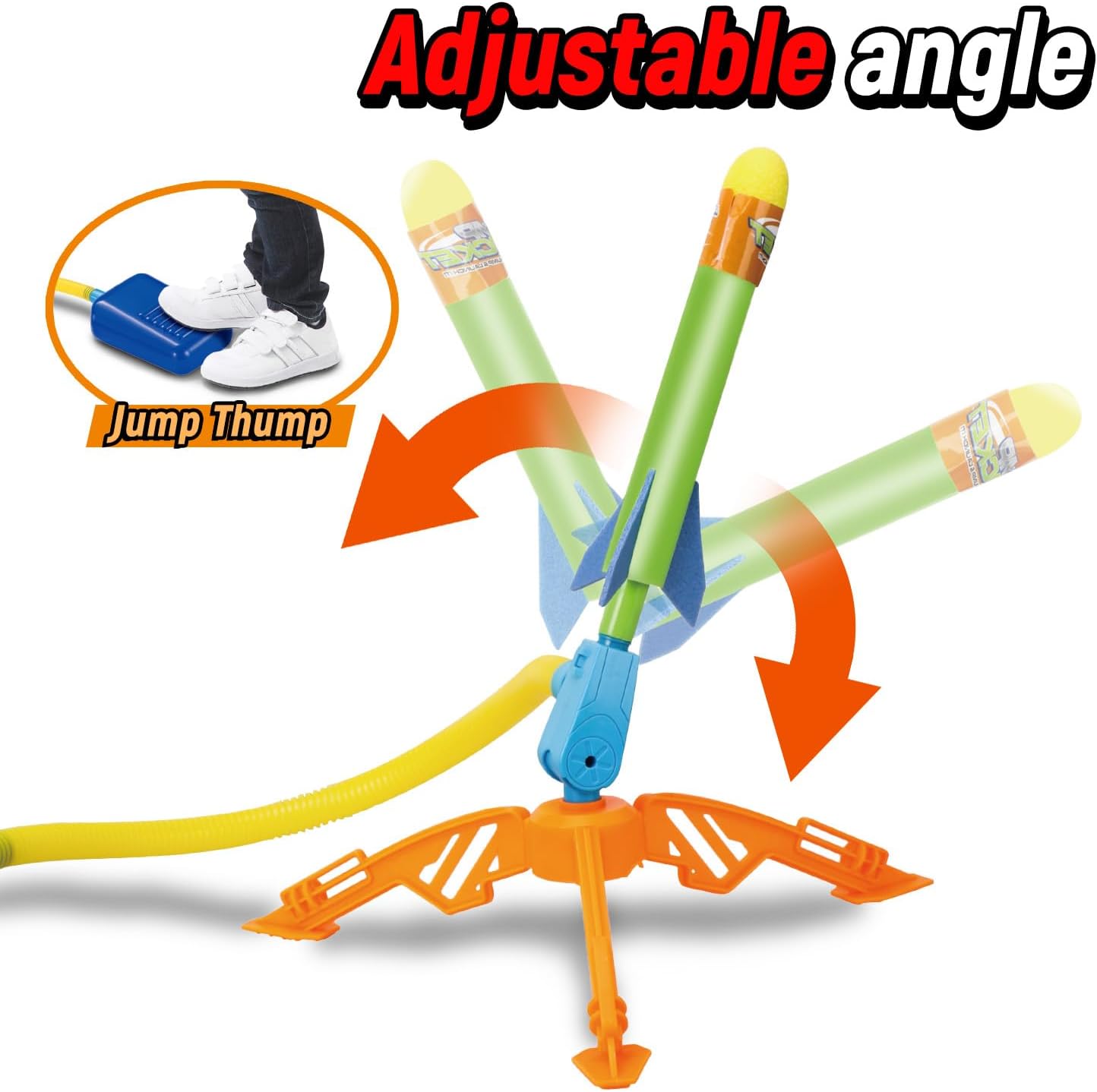 Rocket Launcher Blast Pack – 100-Foot Foam Rocket Set with 8 Colorful Rockets & Stomp Launcher, Perfect Outdoor Fun Gift for Boys & Girls