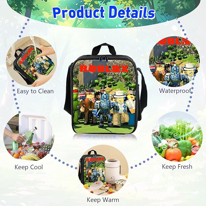 Kids Backpack Set with Lunch Bag & Pencil Case – Cartoon Toddler School Bag
