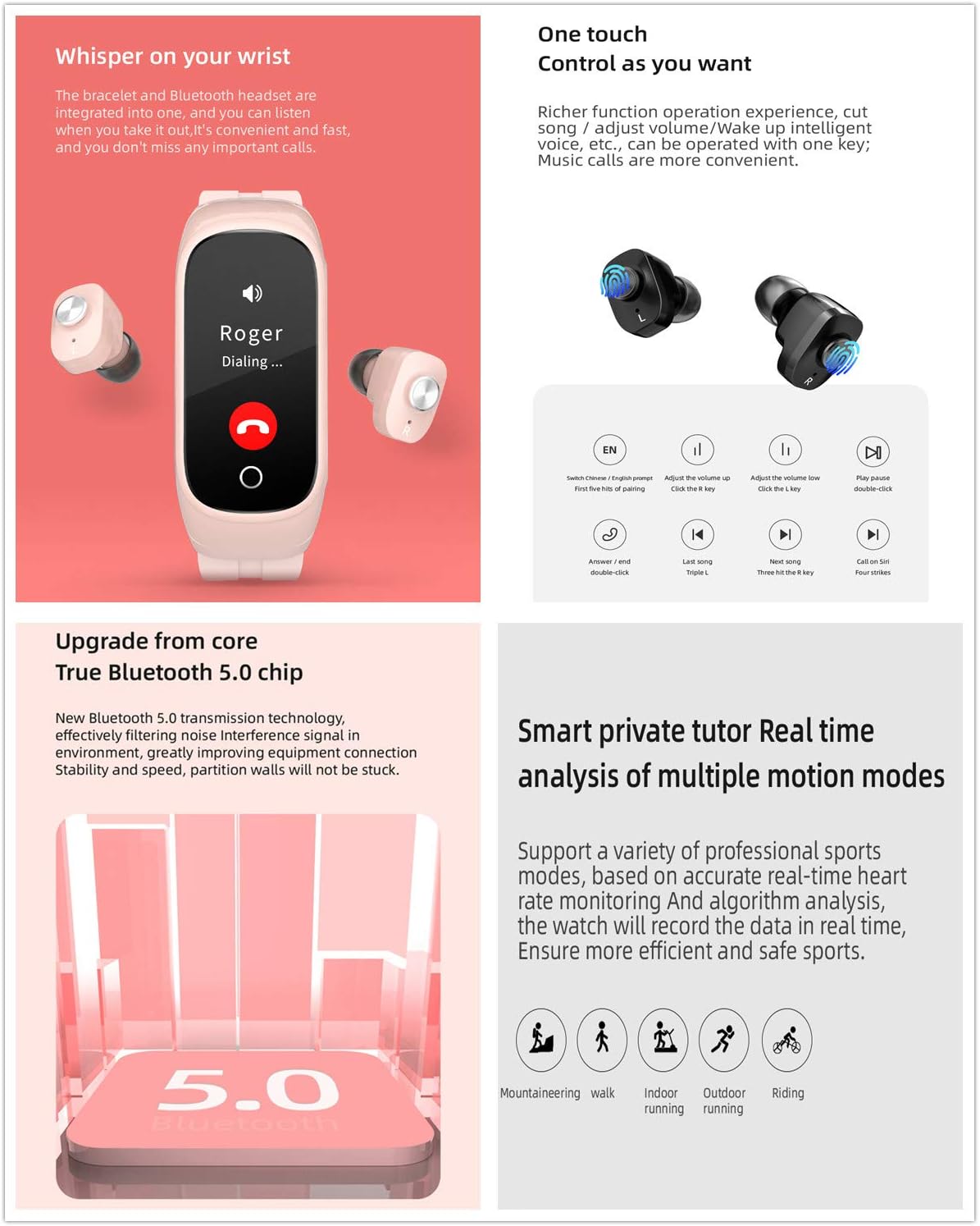 Smart Fitness Tracker Watch: 1.47" HD Touchscreen, 130+ Sport Modes, 24/7 Heart Rate, Blood Oxygen & Sleep Monitoring, IP68 Waterproof – Answer/Dial Calls - Pink