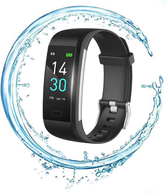 Fitness Tracker Watch with Heart Rate & Sleep Monitor, Step Counter, Calorie Tracker & Multi-Sport Modes for Android & iOS (BLACK)