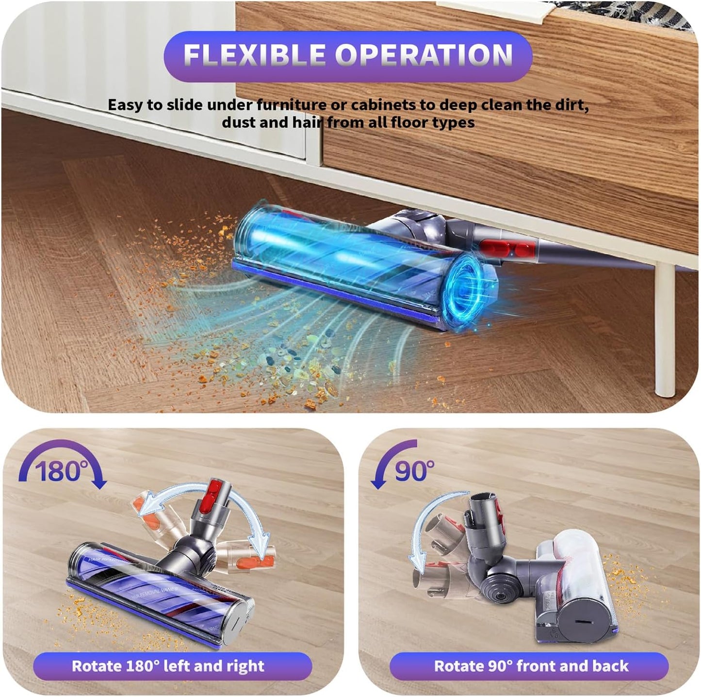 Anti-Tangle Vacuum Head Replacement for Dyson V7 V8 V10 V11 V15