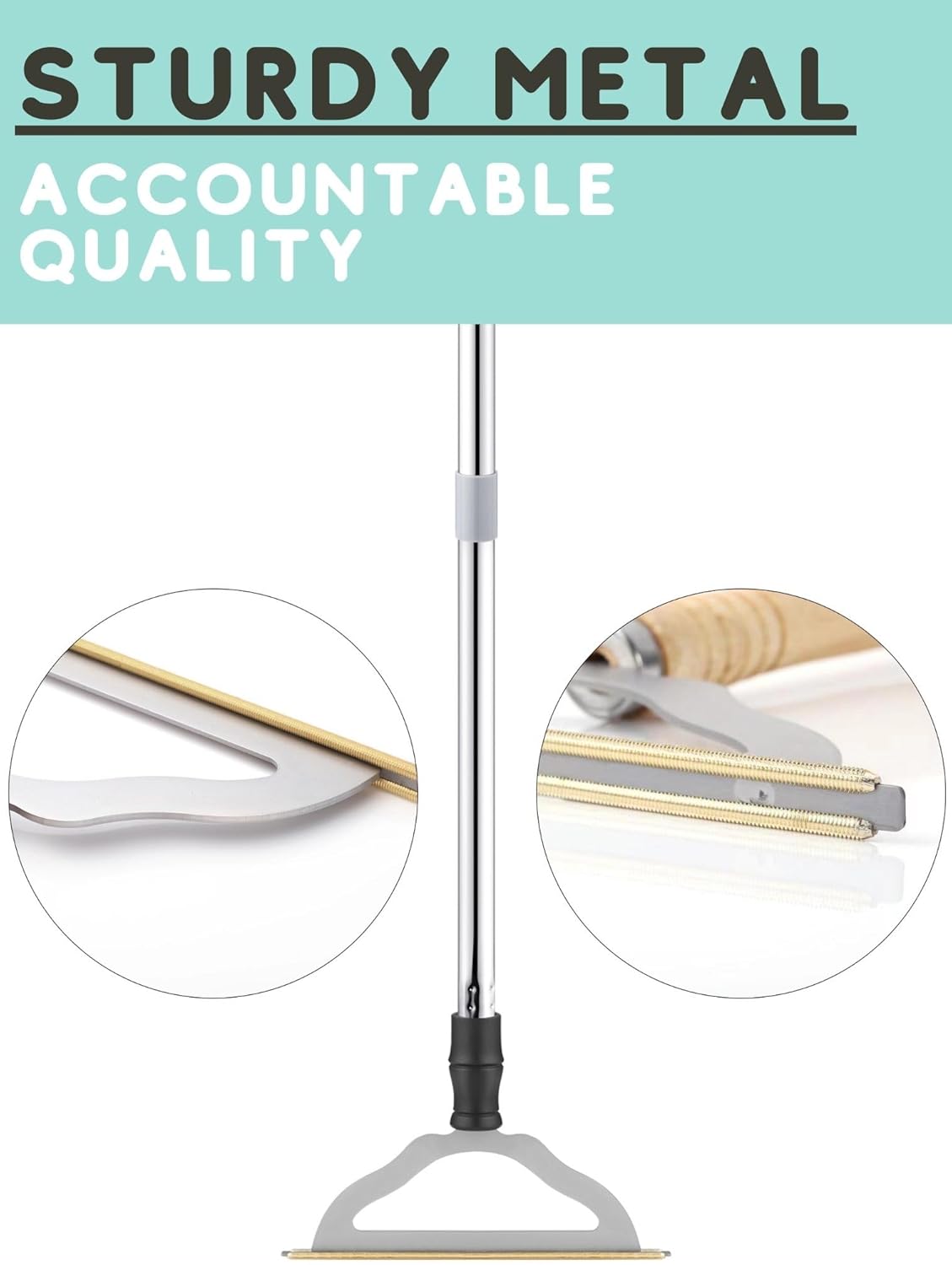 Adjustable Carpet Rake for Pet Hair – Long Handle Fur Remover for Dog & Cat Hair, Reusable Lint & Hair Removal Brush for Carpets & Rugs