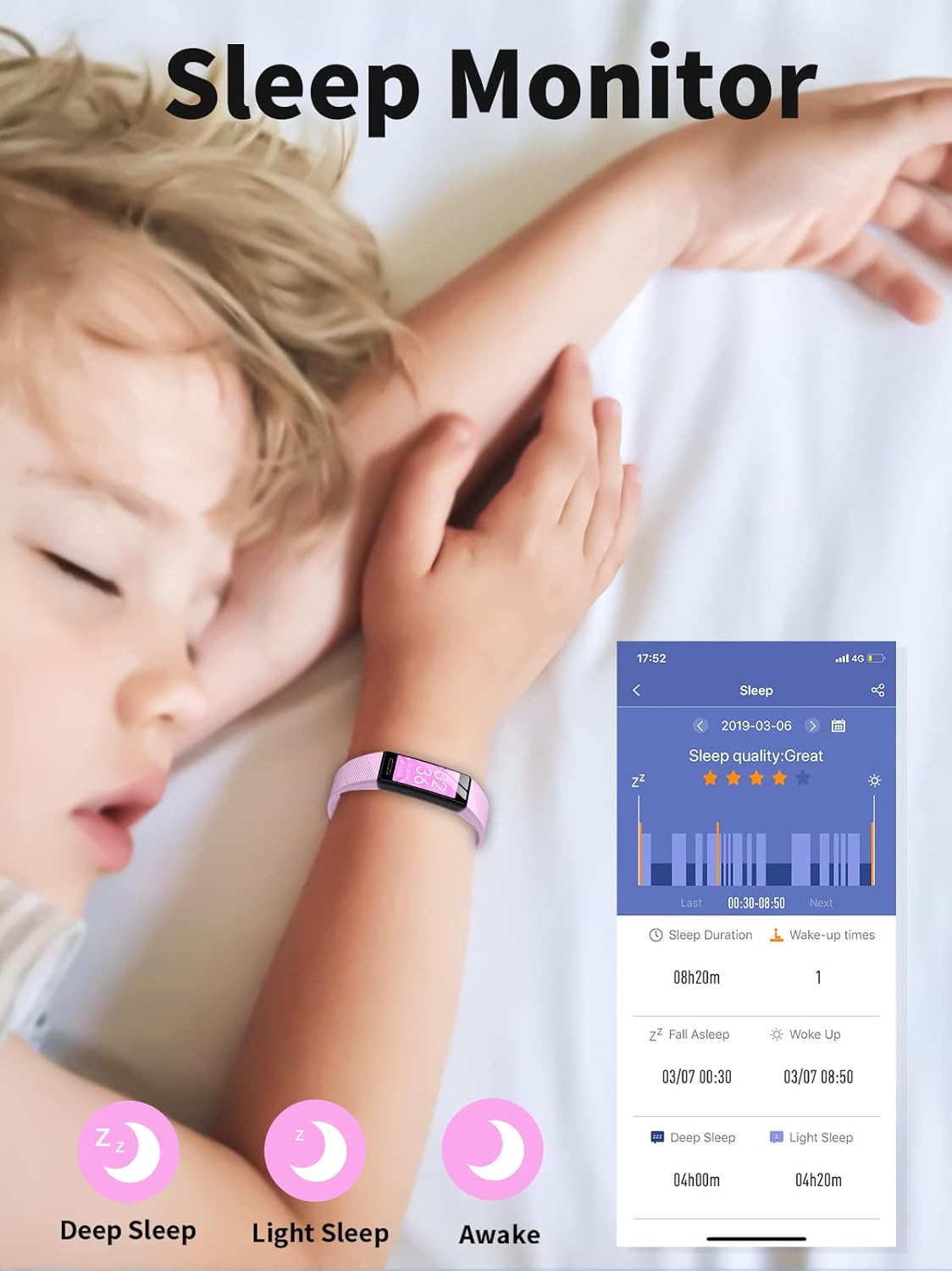 Waterproof Kids Fitness Tracker Watch for Boys & Girls (Ages 5-16), Heart Rate & Sleep Monitor, Calorie Counter, 11 Sport Modes, Replaceable Band – Activity Watch for Active Kids