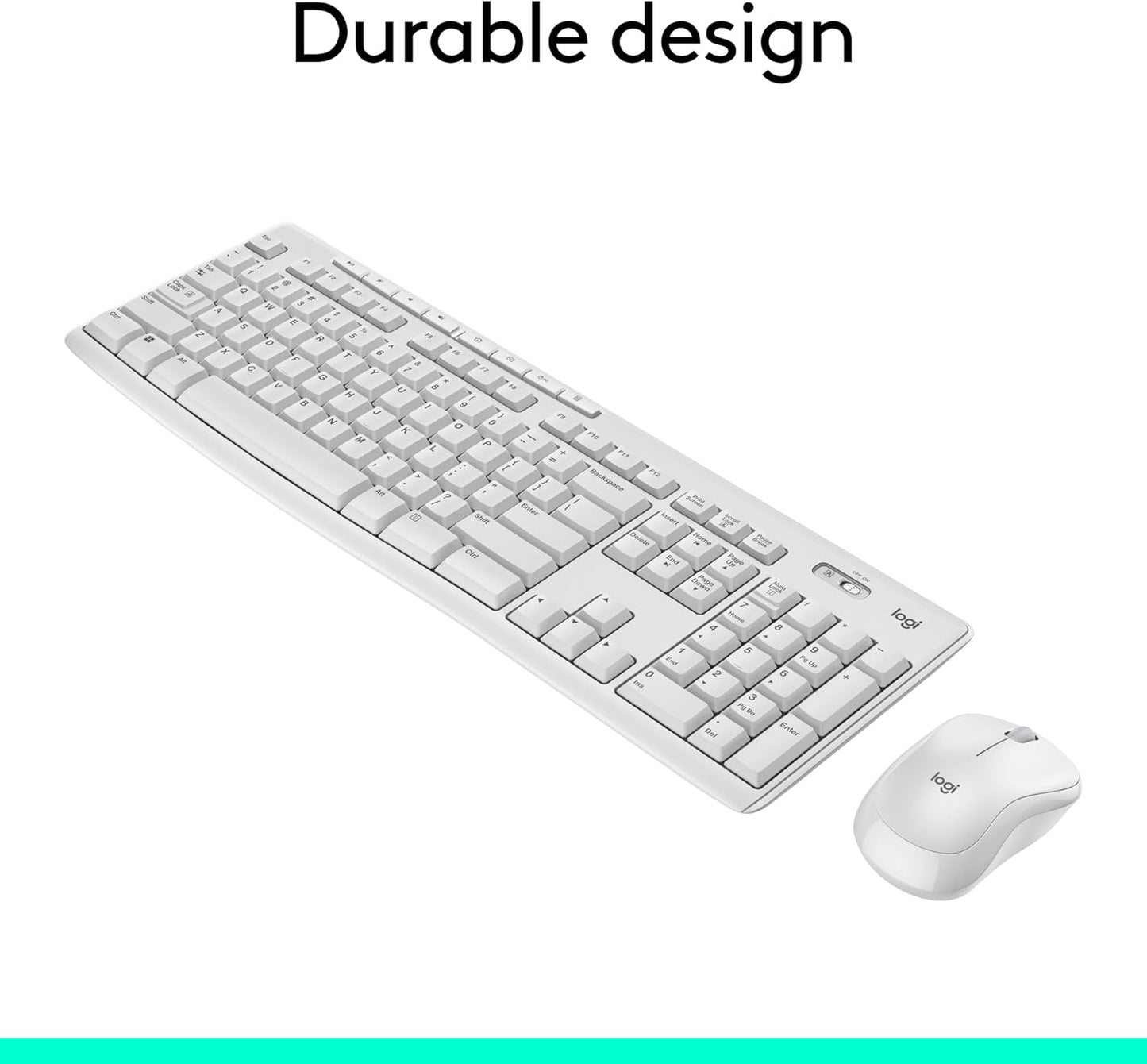 Logitech MK270 Wireless Keyboard and Mouse Combo – 2.4GHz Wireless, Compact Mouse, Long Battery Life, Off White