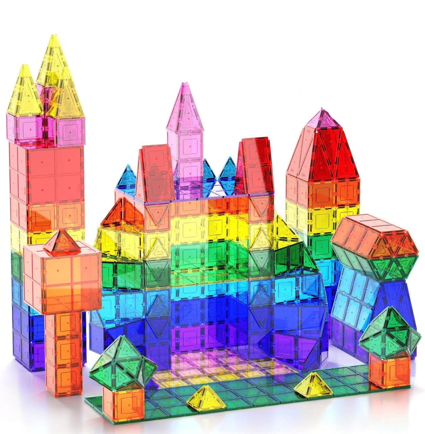 Magnetic Tiles 60pcs Kids Toys, Classroom Sensory Toy for Toddlers, STEM Learning Building Blocks, Montessori Pretend Play Magnet Tile Construction Set for Boys & Girls Ages 3+