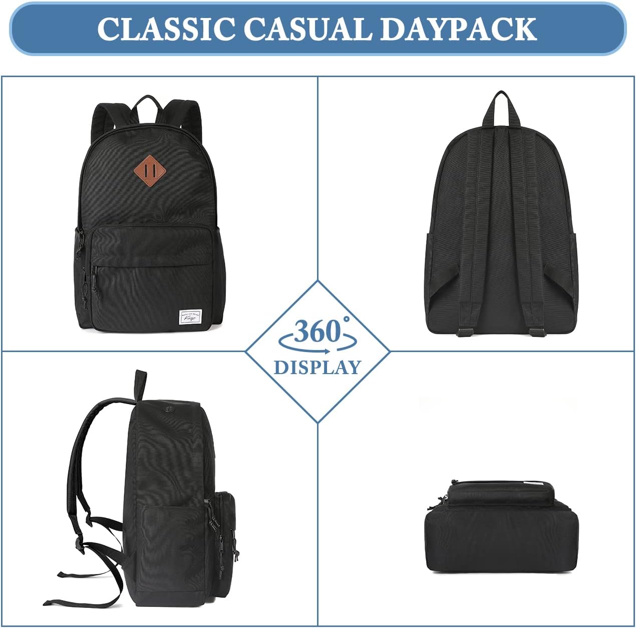 BlackTrail 15.6" Water-Resistant School Backpack with Laptop Compartment