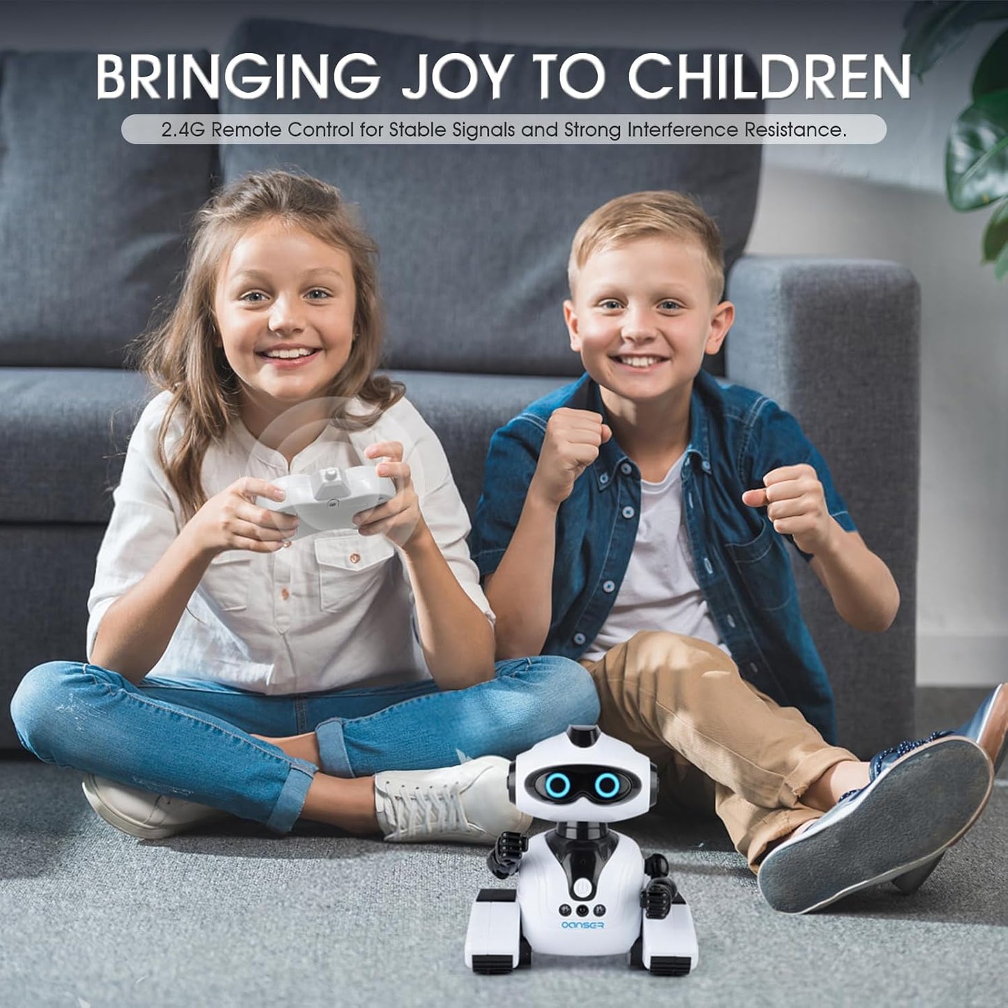 Remote Control Robot Toy for Kids, 2.4GHz with Music & LED Eyes, RC Toy for Boys/Girls, Perfect for 3-12 Year Olds, Christmas, Birthday & Festival Gift
